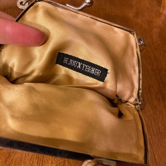 NWOT Bijoux Terner Gold Beaded Clutch Party Bag - Picture 6 of 8